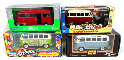 Lot 323 - Volkswagen Die-cast 1/24 & 1/25 scale Vans x 4 Maisto, Welly & Jada MIB