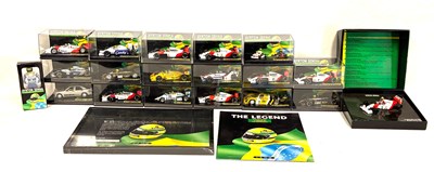 Lot 324 - Minichamps LANG Die-cast Ayrton Senna Racing Car Collection 1/43 scale models x 17 (no 1 to 17 FULL SET) MIB