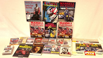 Lot 352 - Selection of Nigel Mansell Motor Racing Books, Calendars, Video's and DVD's