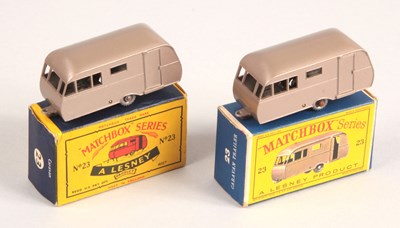 Lot 95 - Matchbox Regular Wheels 2 x 23c Bluebird Dauphine Caravan - 20-Tread SPW & 20-Tread GPW