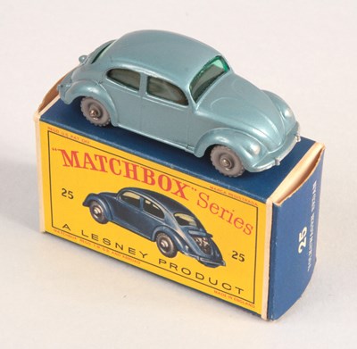 Lot 104 - Matchbox Regular Wheels 25b Volkswagen Beetle - Stannard Code 3 WITH RARE TURQUOISE GREEN WINDOWS