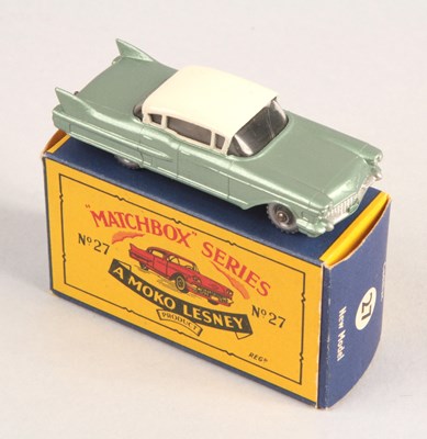 Lot 114 - Matchbox Regular Wheels 27c Cadillac Sixty Special - Stannard Code 1 RARE METALLIC GREEN & WHITE