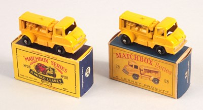 Lot 119 - Matchbox Regular Wheels 2 x 28b Ford Thames Trader Compressor Truck Stannard Codes 4 & 5