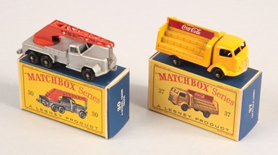 Lot 128 - Matchbox Regular Wheels 30b Magirus Deutz Crane Truck + 37b Karrier Bantam Coca-Cola Delivery Truck