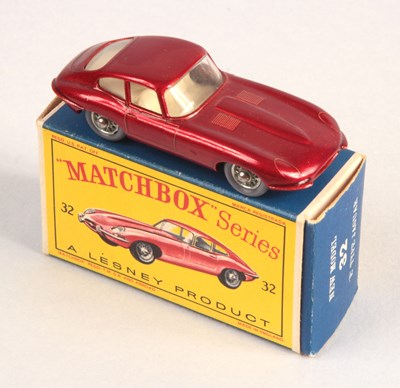 Lot 140 - Matchbox Regular Wheels 32b Jaguar E-Type - Stannard Code 2 With Clear Windows + Grey Tyres