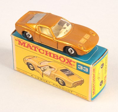 Lot 150 - Matchbox Regular Wheels 33c Lamborghini Miura - Stannard Code 3 RARE TRANSITIONAL METALLIC GOLD BODY