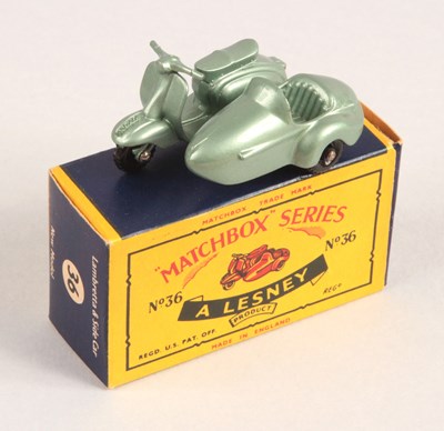 Lot 158 - Matchbox Regular Wheels 36b Lambretta TV175 Scooter & Sidecar - Stannard Code 2