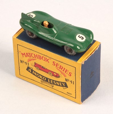 Lot 173 - Matchbox Regular Wheels 41a Jaguar D-Type - WITH VERY RARE RACING NUMBER 5 DECALS