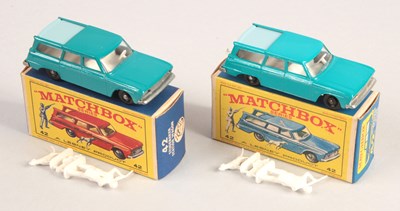 Lot 183 - Matchbox Regular Wheels 2 x 42b Studebaker Lark Station Wagon With Lighter & Darker Shade Body
