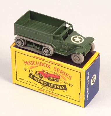 Lot 214 - Matchbox Regular Wheels 49a US Army Half Track - Stannard Code 11 with GPW + Silver Plastic Rollers