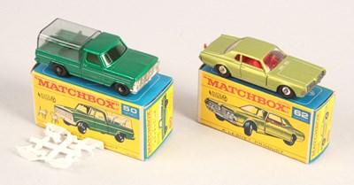 Lot 221 - Matchbox Regular Wheels 50c Ford Kennel Truck + 62c Mercury Cougar - UNLISTED STANNARD CODE
