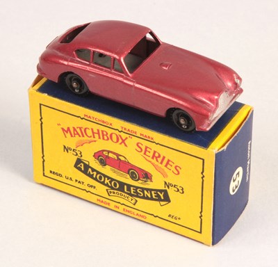 Lot 232 - Matchbox Regular Wheels 53a Aston Martin DB2/4 MET RED BODY + BPW + TYPE B5 BOX