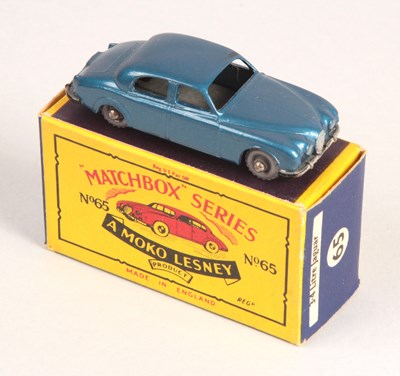 Lot 262 - Matchbox Regular Wheels 65a Jaguar 3.4 Litre Saloon - Stannard Code 5 WITH METALLIC BLUE BODY