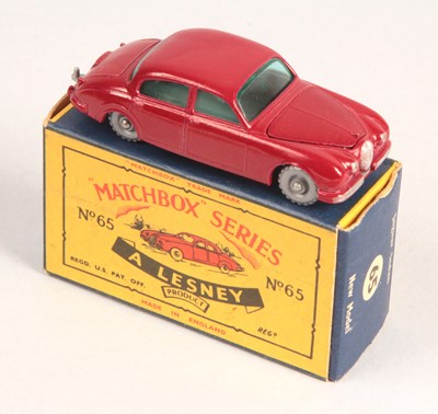 Lot 263 - Matchbox Regular Wheels 65b Jaguar 3.8 Litre Saloon Stannard Code 3 WITH RARE MATT RED OPENING HOOD