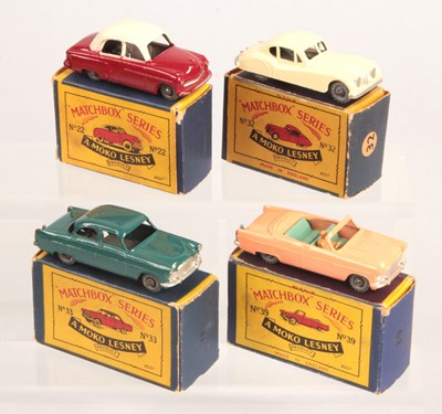 Lot 293 - Matchbox Regular Wheels Group of 4 x 1950's Issue Cars