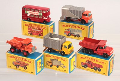 Lot 298 - Matchbox Regular Wheels Group of 5 x Mid to Late 1960's Issue Commercial & Public Service Vehicles