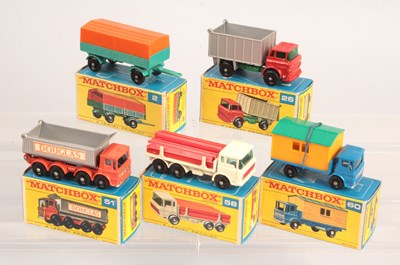 Lot 300 - Matchbox Regular Wheels Group of 5 x Late 1960's Issue Commercial Vehicles & Trailers