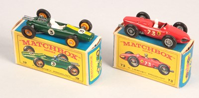Lot 305 - Matchbox Regular Wheels Pair of Racing Cars 19d Lotus F1 & 73b Ferrari F1
