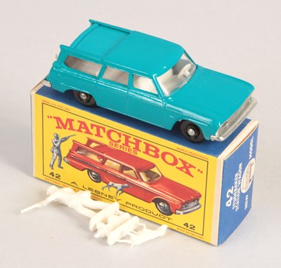Lot 320 - Matchbox Regular Wheels 42b Studebaker Lark Station Wagon DARK BLUE BODY & ROOF SLIDE
