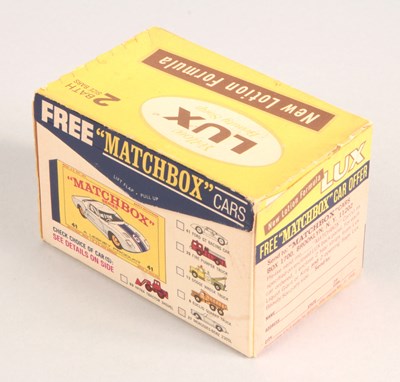 Lot 349 - Matchbox Regular Wheels US Issue Unopened Box of Lux Beauty Soap With On-Pack "Free Matchbox Cars Offer"