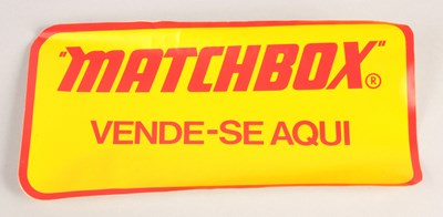 Lot 355 - Matchbox Portuguese Market Original Unused Retailer's Shop Window Display Sticker "Matchbox Vende-Se Aqui"