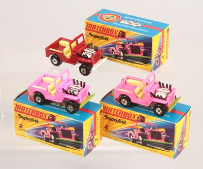 Lot 358 - Matchbox Superfast 3 x 2b Jeep Hot Rod Variations