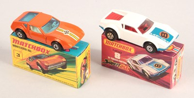 Lot 360 - Matchbox Superfast 3b Monteverdi Hai WITH RACING NUMBER 16 LABEL + 8c De Tomaso Pantera WITH RED INTERIOR