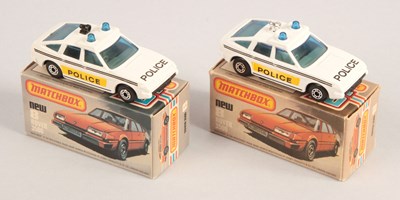 Lot 374 - Matchbox Superfast 2 x 8d Rover 3500 Police Car CHROME PLATED & BLACK PLASTIC SIRENS
