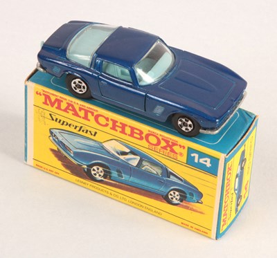 Lot 387 - Matchbox Superfast 14a Iso Grifo Transitional Issue with Metallic Dark blue Body