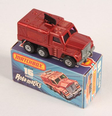 Lot 390 - Matchbox Superfast 16a Badger Radar Truck WITH RARE PURPLE WINDOWS
