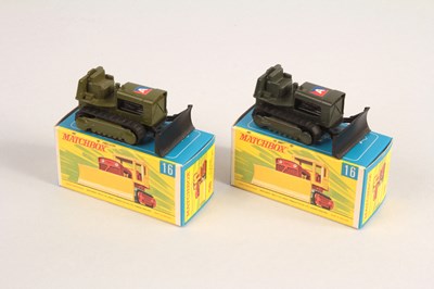 Lot 392 - Matchbox Regular Wheels 2 x 16d Case Bulldozer Military Twin Pack Issues
