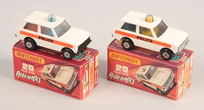 Lot 404 - Matchbox Superfast 2 x 20b Range Rover Police Patrol HARDER TO FIND VARIATIONS