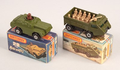 Lot 419 - Matchbox Superfast Pair of Military Models With RARE CHROME WHEELS