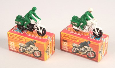 Lot 430 - Matchbox Superfast 2 x 33c Police Motorcycle German Export Issue "Polizei"