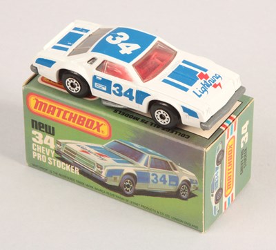 Lot 432 - Matchbox Superfast 34c Chevy Pro-Stocker WITH FACTORY ERROR 5-ARCH FRONT & REAR WHEELS