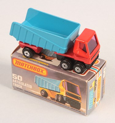 Lot 465 - Matchbox Superfast 50b Articulated Truck WITH RARE DARK YELLOW AXLE CLIP