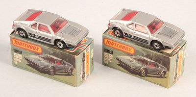 Lot 470 - Matchbox Superfast 2 x 52c BMW M1 WITH MATT BLACK & CHARCOAL GREY BASES