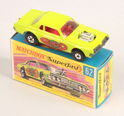 Lot 484 - Matchbox Superfast 62b Mercury Cougar Rat Rod Dragster WITH RARE 5-SPOKE REAR WHEELS