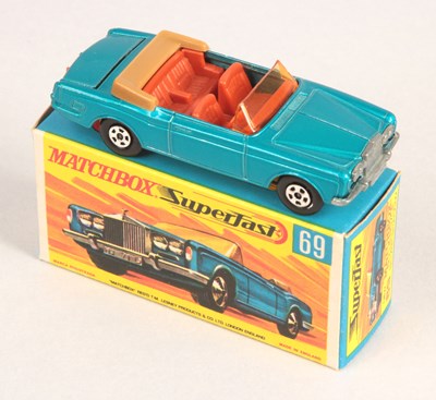 Lot 500 - Matchbox Superfast 69a Rolls Royce Silver Shadow Convertible WITH RARE PALE YELLOW BASE