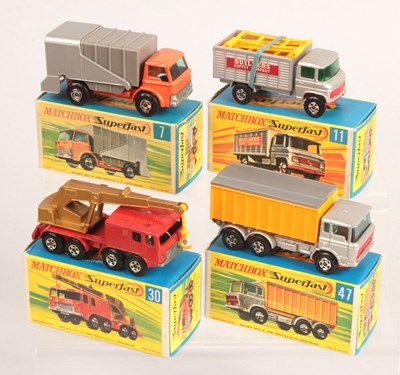 Lot 511 - Matchbox Superfast Group of 4 x Early 1970's Issue Commercial Vehicles