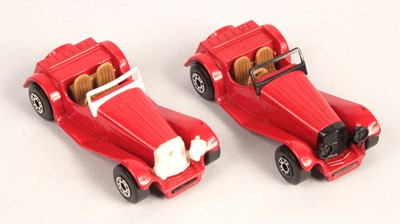 Lot 629 - Matchbox Superfast 2 x 47d Jaguar SS 100 WITH BLACK & WHITE PLASTICS